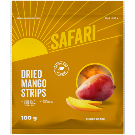 Safari Dried Mango Strips 100gr